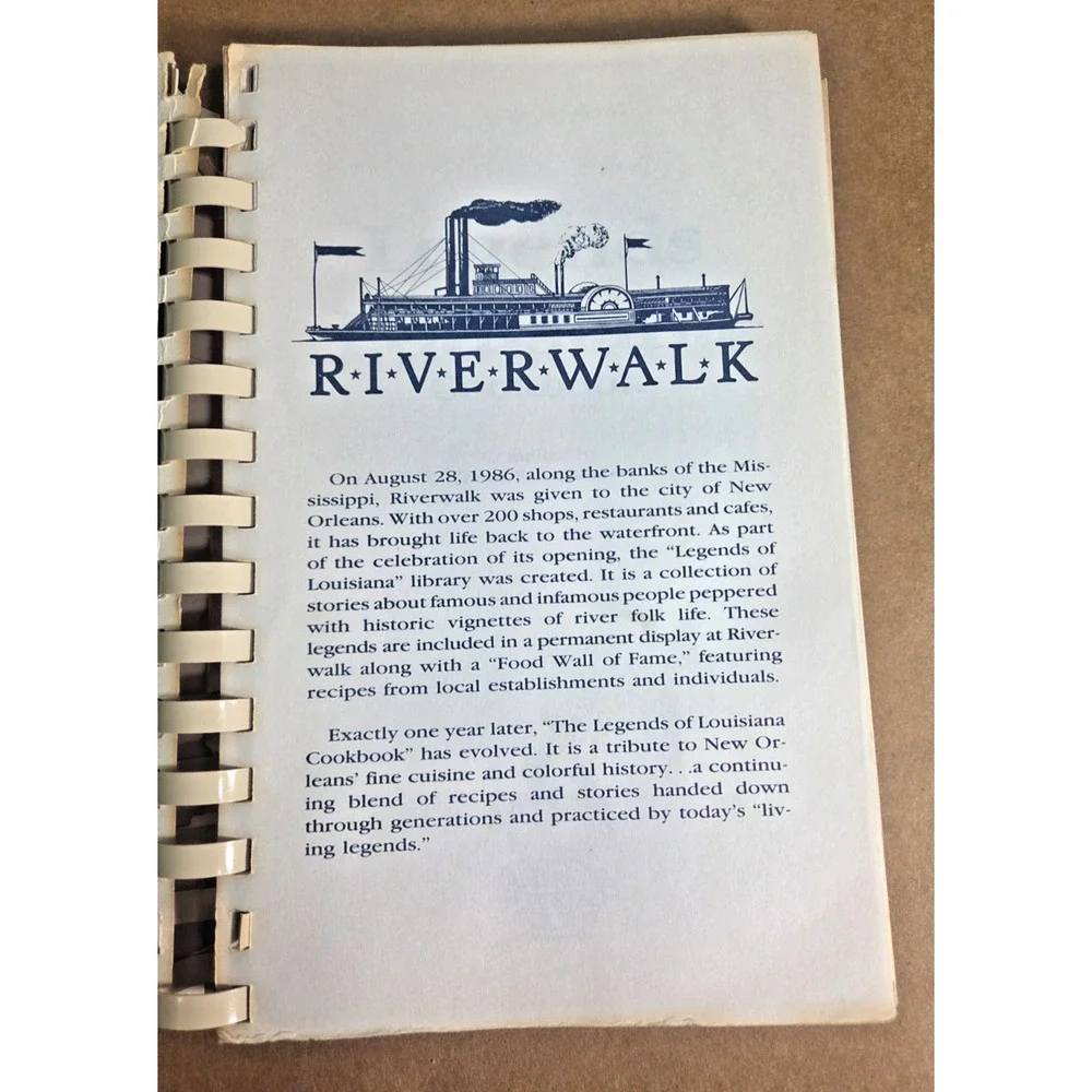 1987 Legends of Louisiana Cookbook New Orleans Cuisine & Folklore Riverwalk